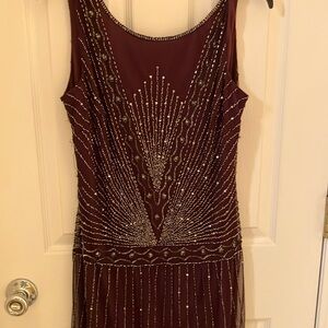 Adrianna Papell Red Embellished Sheath Dress for Cocktail